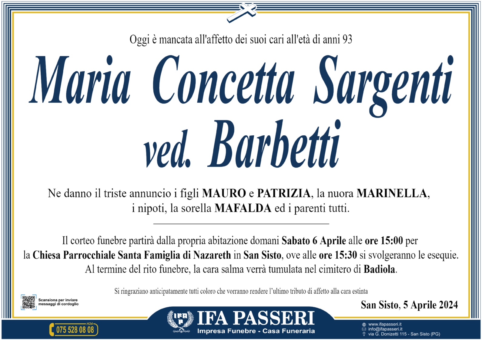 Maria Concetta Sargenti ved. Barbetti