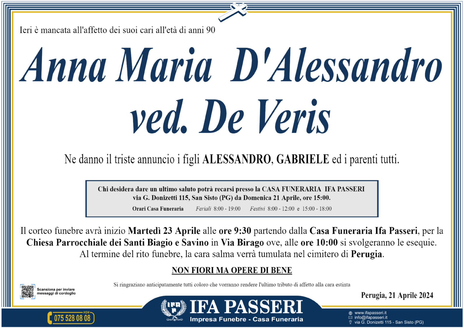 Anna Maria D’Alessandro ved. De Veris